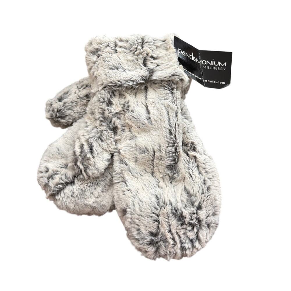 Pandemonium Handmade Mittens - Luxury Faux Fur in Khaki One Size New with tags